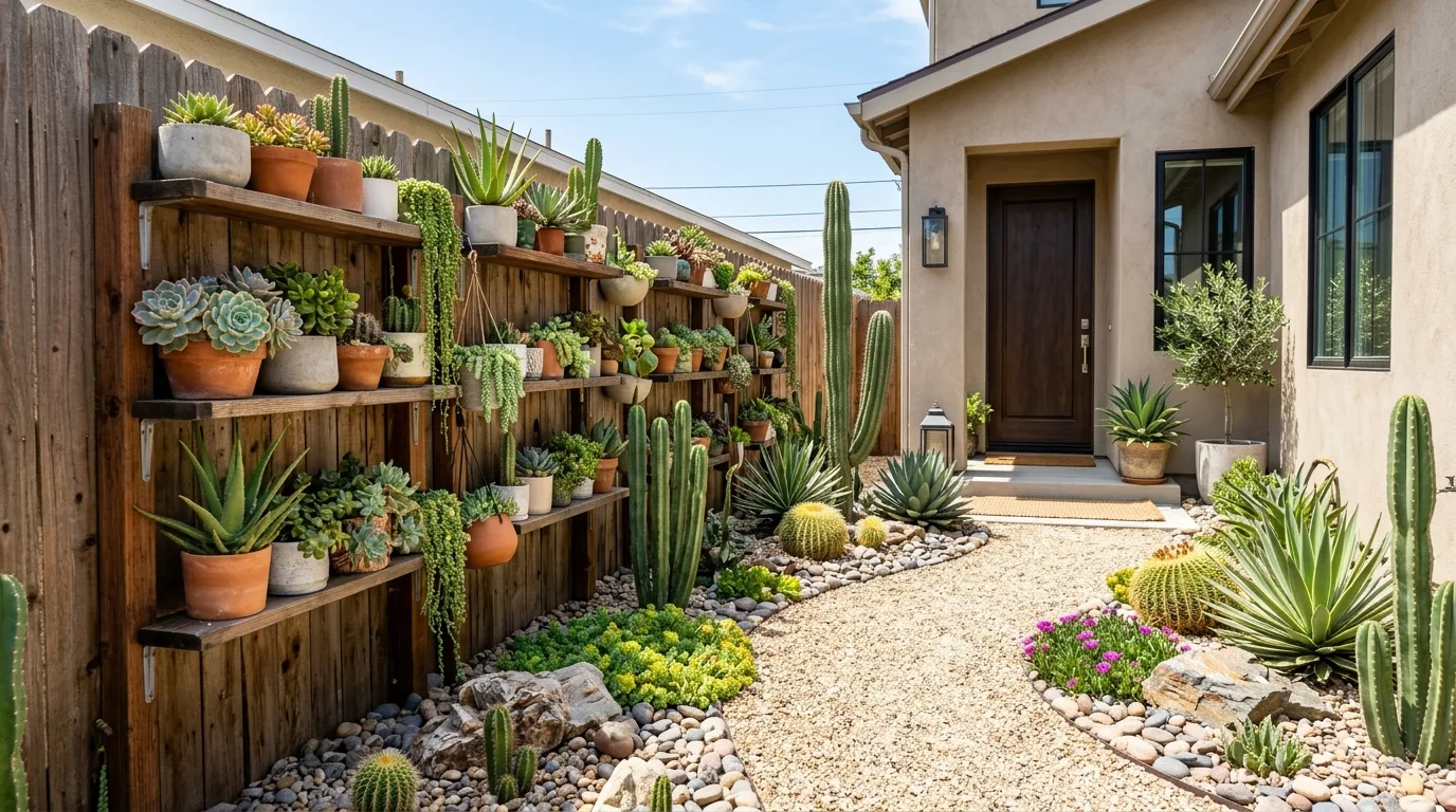 Stone and Plant Mix for Visual Contrast